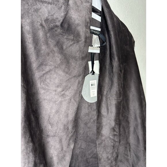 Demdaco Charcoal Gray Suede Flowy Open Front Tunic Vest One Size - Picture 2 of 10